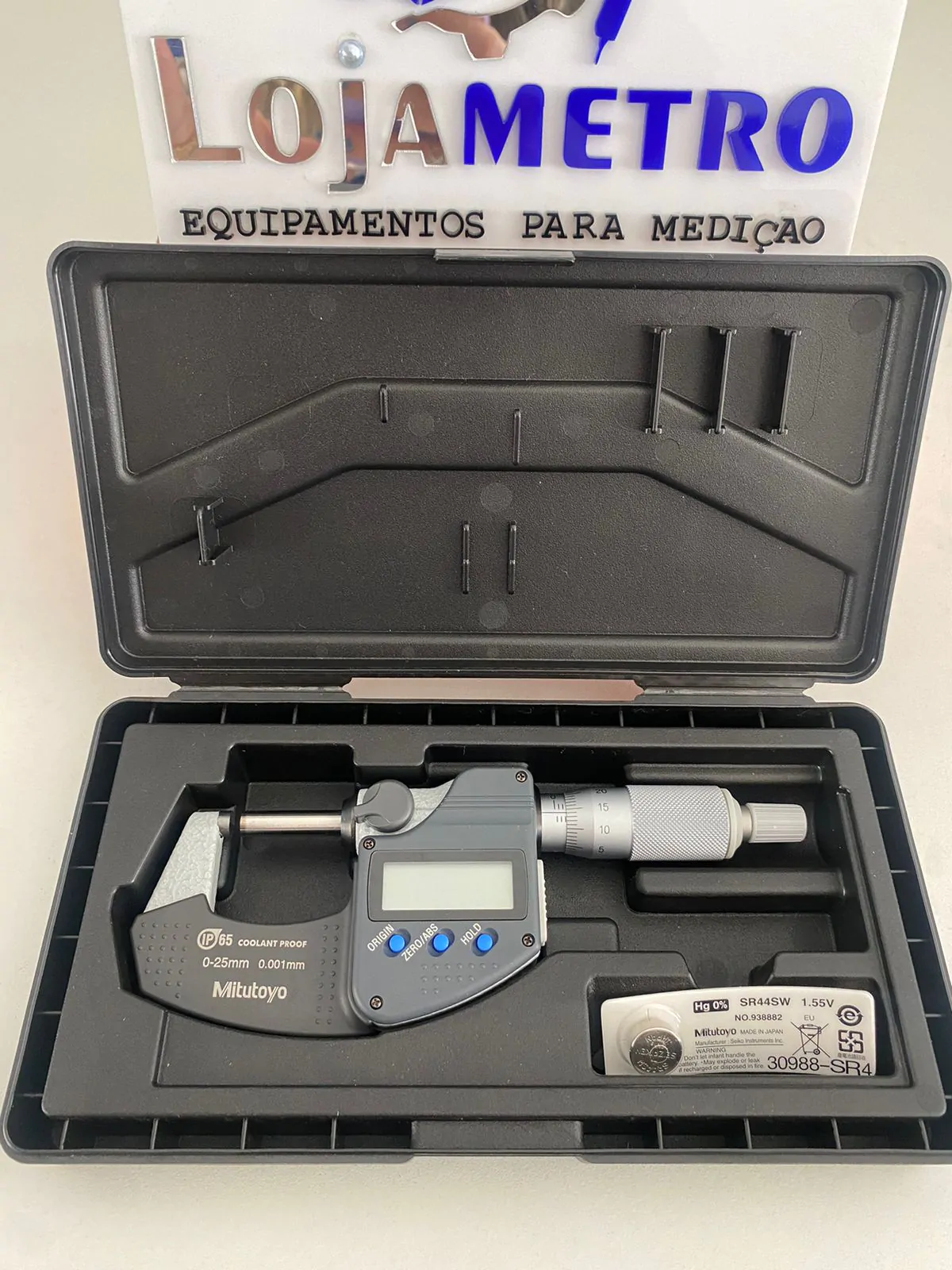 Micrômetro Externo Digital 0-25 mm 0,001mm Com Saída de Dados Proteção IP65 293-230-30