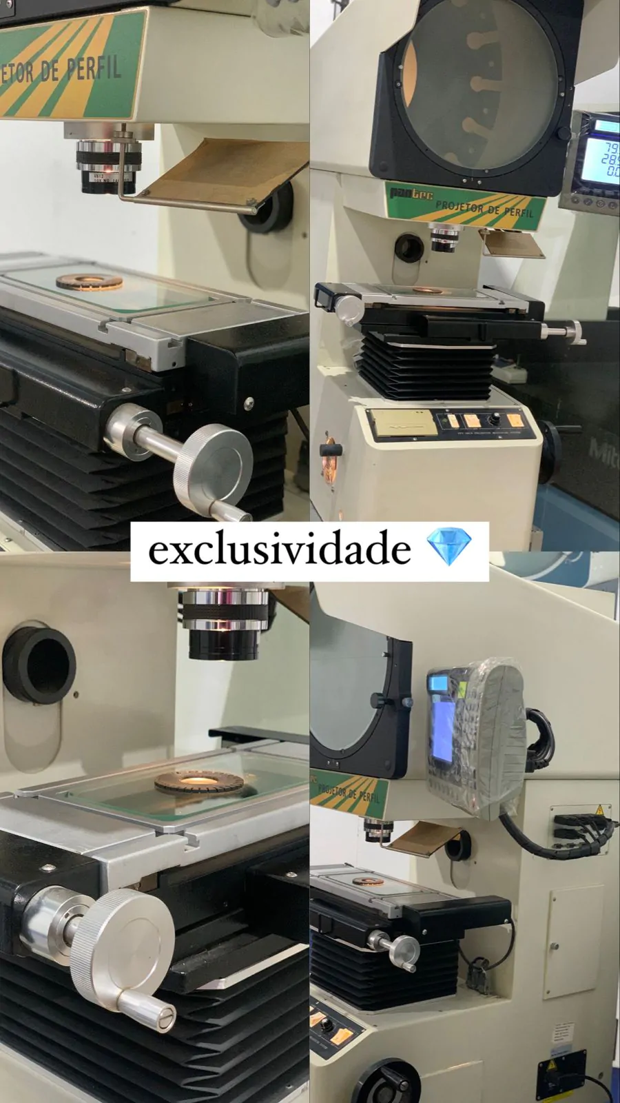 Projetor de Perfil Pantec Com impressora e Indicador Digital Mesa 150x50mm